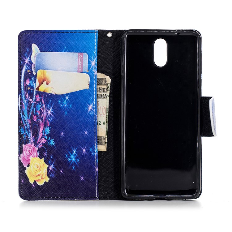 Padrão De Impressão Carteira De Couro Stand Shell Case Para Nokia 3.1 - Borboletas Elegantes-8
