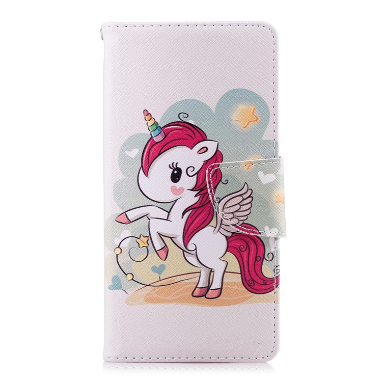 Pattern Printing Leather Stand Case with Card Slots for Nokia 3.1 - Unicorn Pattern-2