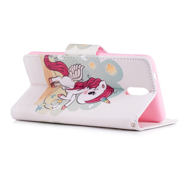 Pattern Printing Leather Stand Case with Card Slots for Nokia 3.1 - Unicorn Pattern-4