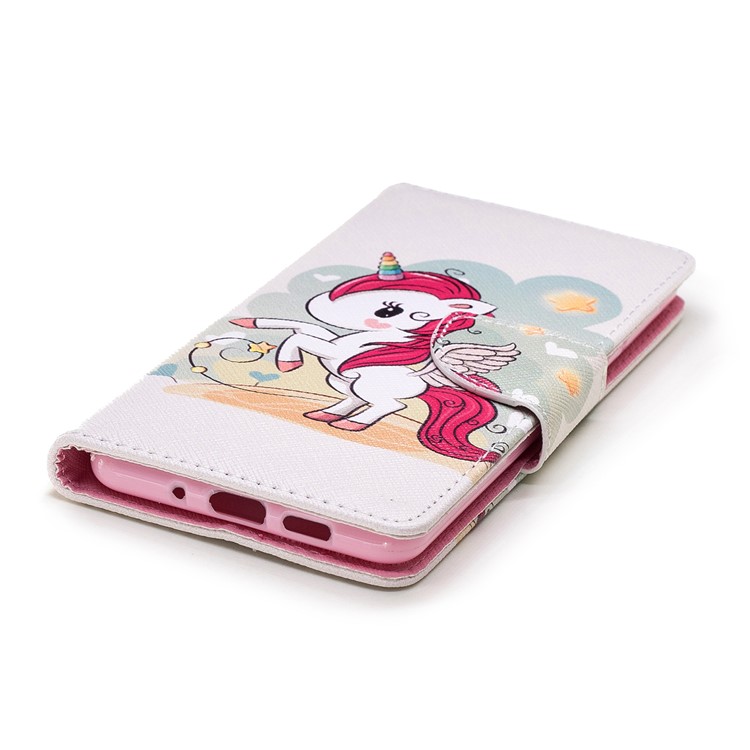 Pattern Printing Leather Stand Case with Card Slots for Nokia 3.1 - Unicorn Pattern-6