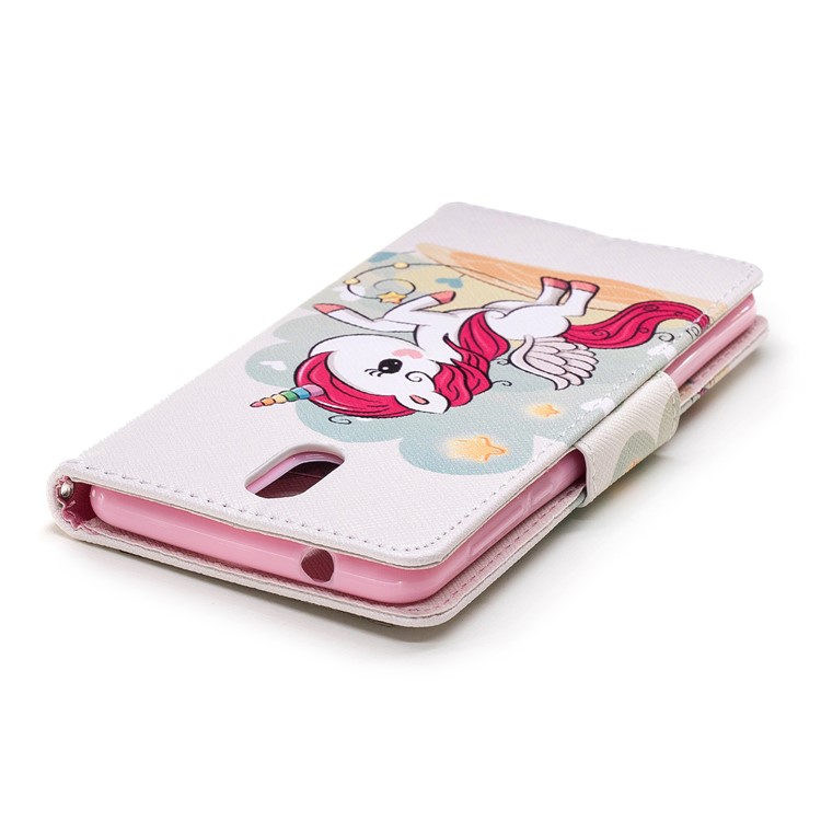Pattern Printing Leather Stand Case with Card Slots for Nokia 3.1 - Unicorn Pattern-7
