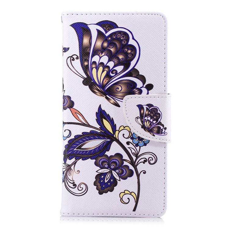 Carteira De Couro De Impressão Padrão Carteira Com Suporte Para Nokia 3.1 - Teste Padrão De Borboleta-2
