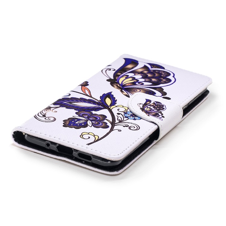 Carteira De Couro De Impressão Padrão Carteira Com Suporte Para Nokia 3.1 - Teste Padrão De Borboleta-6
