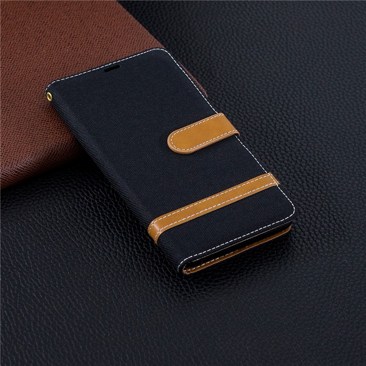 Assorted Color Jeans Cloth Wallet Stand Leather Phone Case for Nokia 2.1 - Black-10