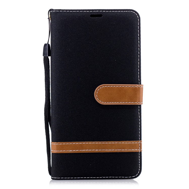 Assorted Color Jeans Cloth Wallet Stand Leather Phone Case for Nokia 2.1 - Black-2