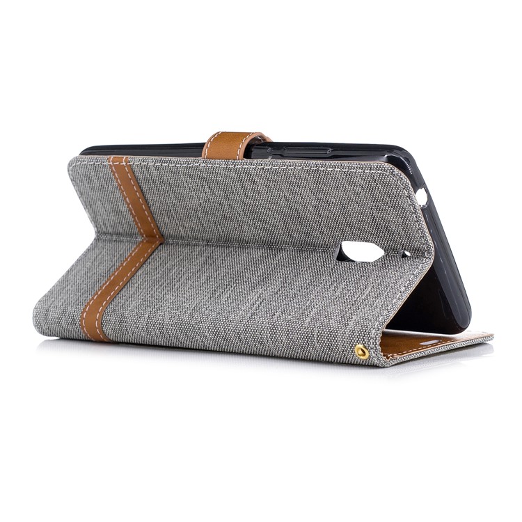 Assorted Color Jeans Cloth Wallet Stand Leather Phone Cover for Nokia 2.1 - Grey-4