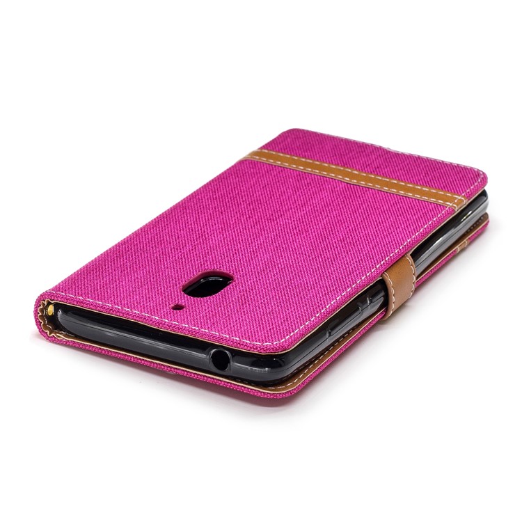 Assorted Color Jeans Cloth Wallet Stand Leather Mobile Casing for Nokia 2.1 - Rose-7