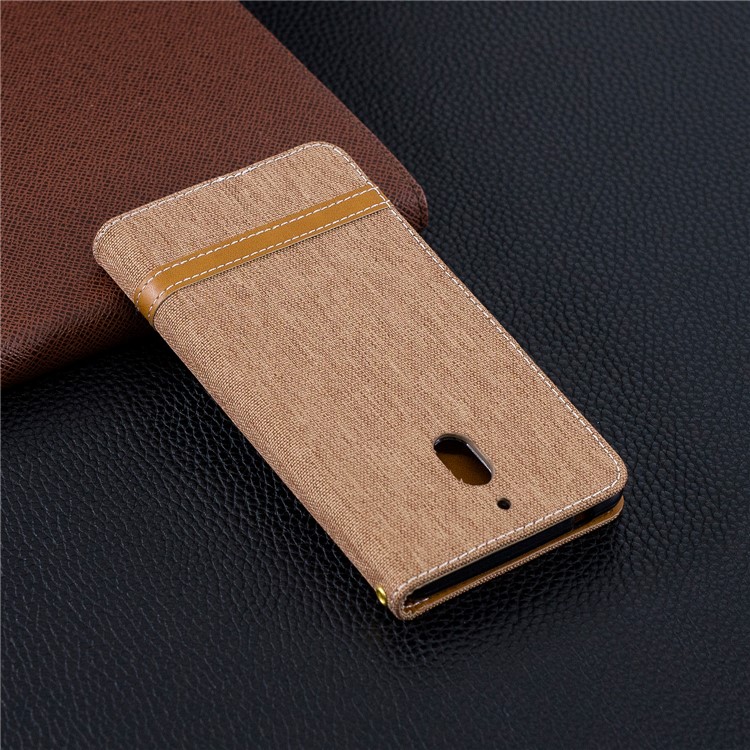 Assorted Color Jeans Cloth Wallet Stand Leather Cell Phone Cover for Nokia 2.1 - Khaki-10