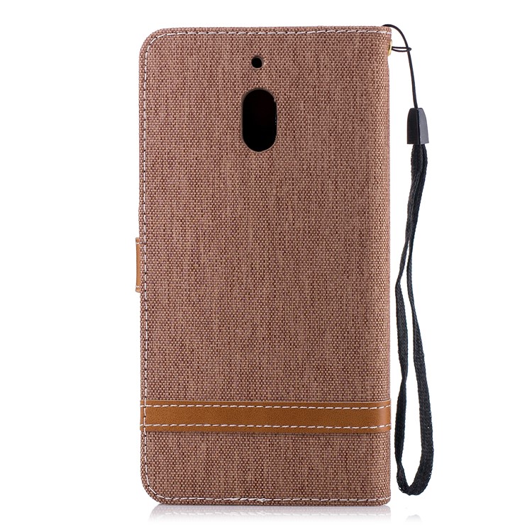 Assorted Color Jeans Cloth Wallet Stand Leather Cell Phone Cover for Nokia 2.1 - Khaki-3