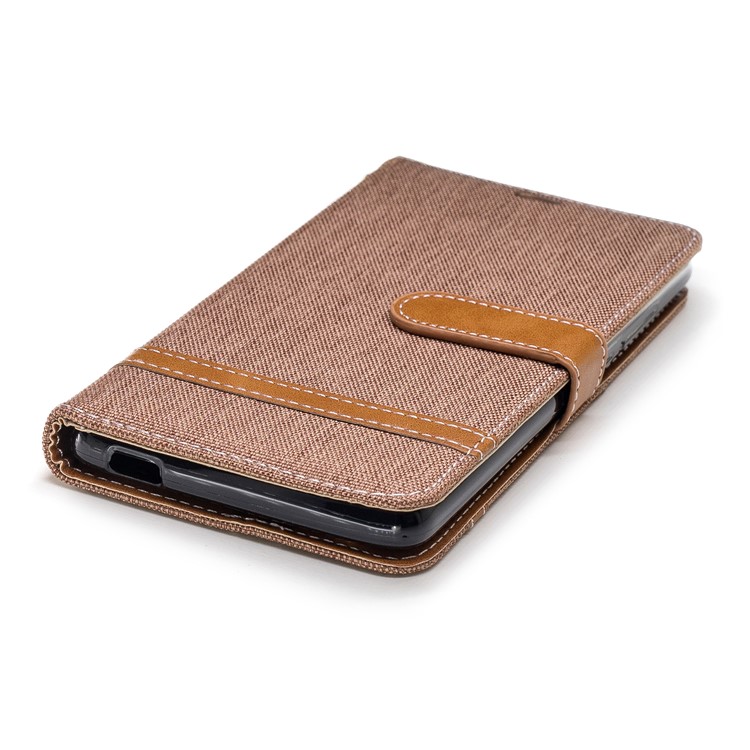 Assorted Color Jeans Cloth Wallet Stand Leather Cell Phone Cover for Nokia 2.1 - Khaki-6