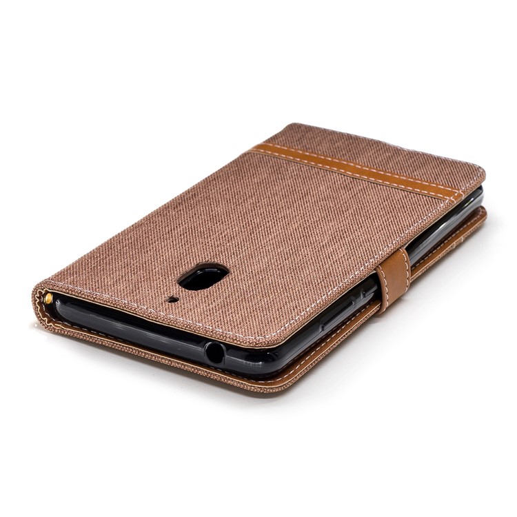Assorted Color Jeans Cloth Wallet Stand Leather Cell Phone Cover for Nokia 2.1 - Khaki-7