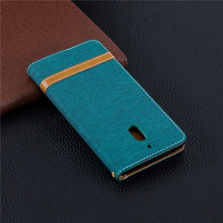 Assorted Color Jeans Cloth Wallet Stand Leather Protective Cover Case for Nokia 2.1 - Green-10