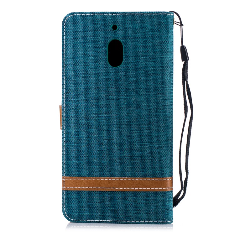 Assorted Color Jeans Cloth Wallet Stand Leather Protective Cover Case for Nokia 2.1 - Green-3