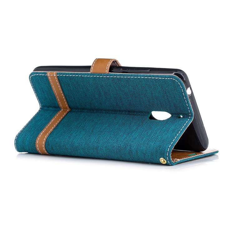 Assorted Color Jeans Cloth Wallet Stand Leather Protective Cover Case for Nokia 2.1 - Green-4
