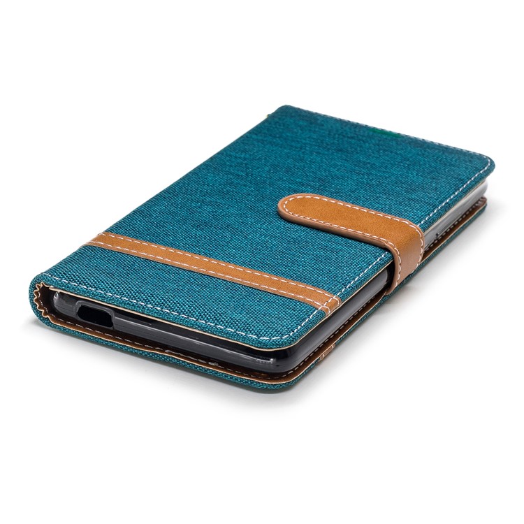 Assorted Color Jeans Cloth Wallet Stand Leather Protective Cover Case for Nokia 2.1 - Green-6