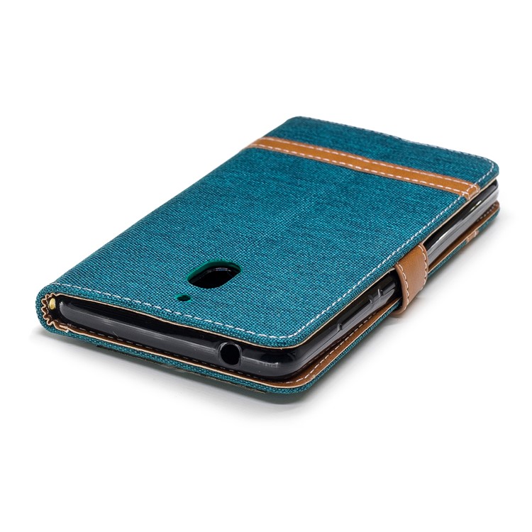 Assorted Color Jeans Cloth Wallet Stand Leather Protective Cover Case for Nokia 2.1 - Green-7
