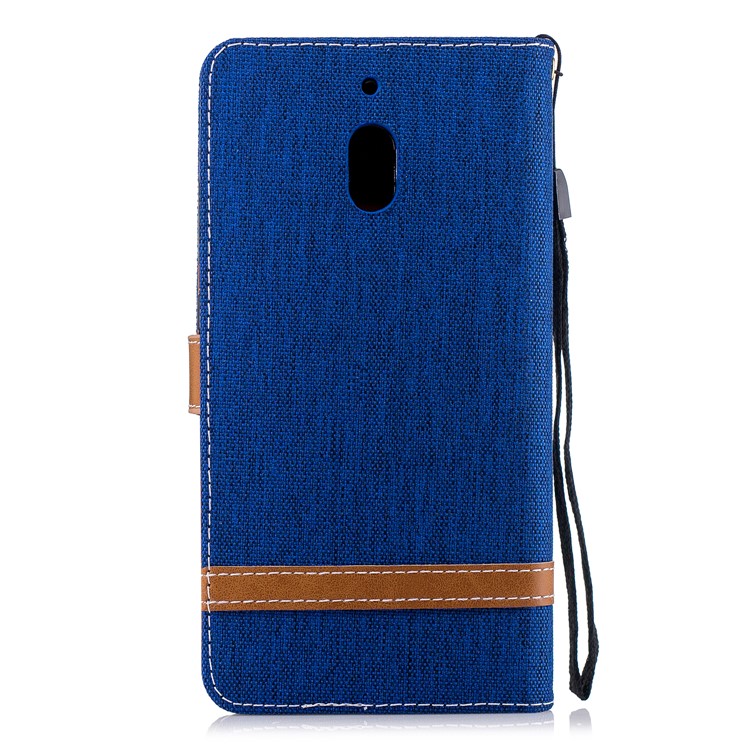 Assorted Color Jeans Cloth Wallet Stand Leather Case Accessory for Nokia 2.1 - Baby Blue-3