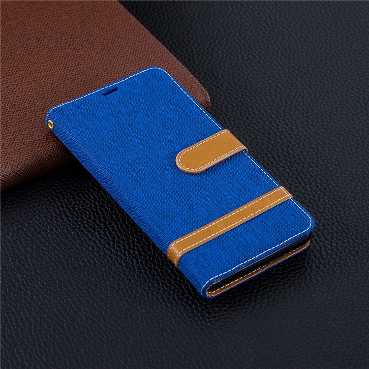 Assorted Color Jeans Cloth Wallet Stand Leather Case Accessory for Nokia 2.1 - Baby Blue-9