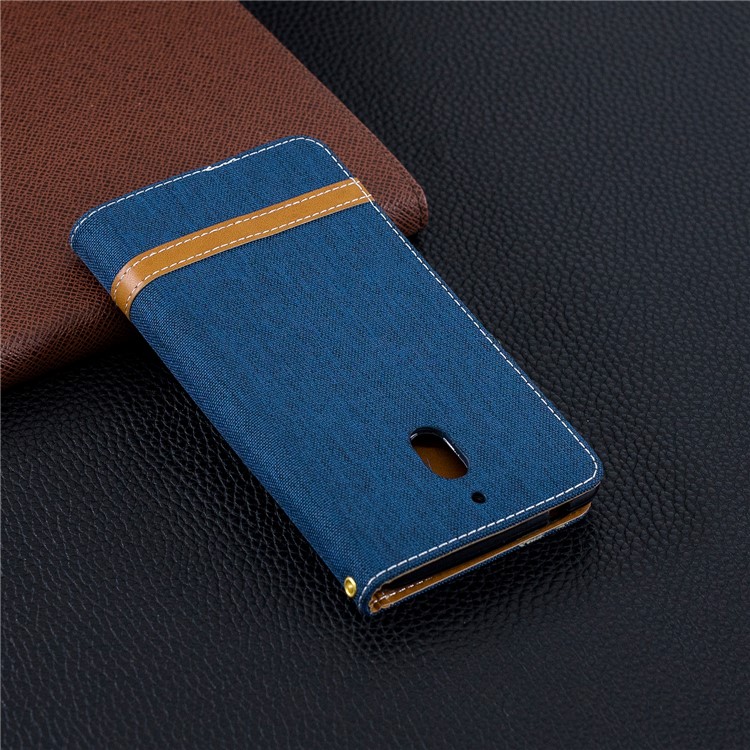 Assorted Color Jeans Cloth Wallet Stand Leather Flip Shell Case for Nokia 2.1 - Dark Blue-10