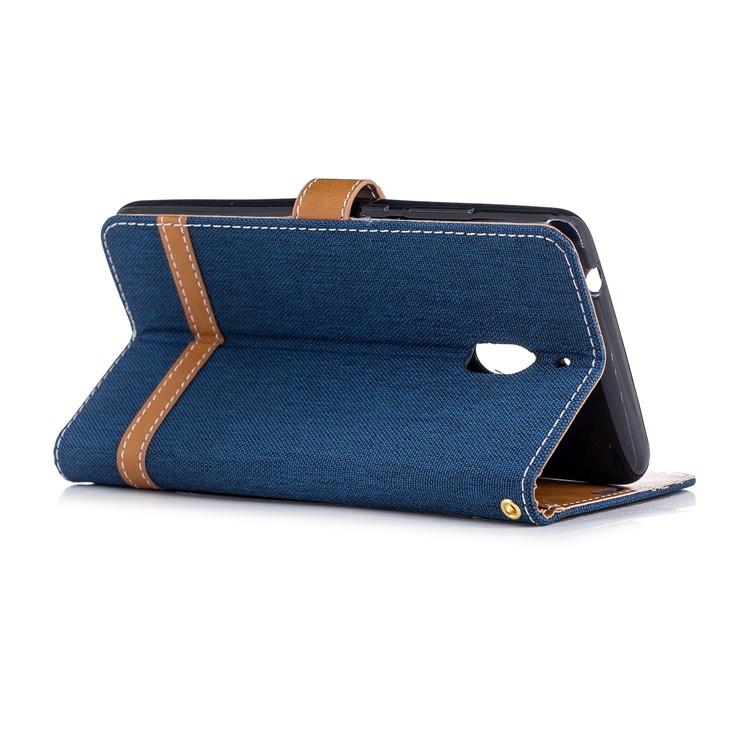 Assorted Color Jeans Cloth Wallet Stand Leather Flip Shell Case for Nokia 2.1 - Dark Blue-4