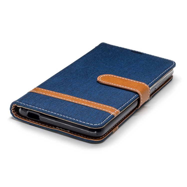 Assorted Color Jeans Cloth Wallet Stand Leather Flip Shell Case for Nokia 2.1 - Dark Blue-6