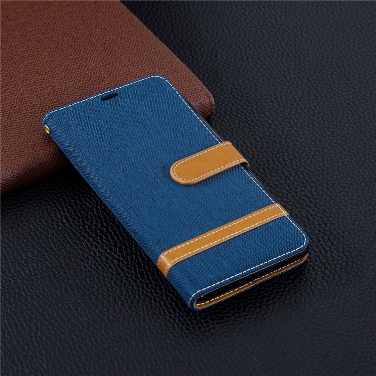 Assorted Color Jeans Cloth Wallet Stand Leather Flip Shell Case for Nokia 2.1 - Dark Blue-9