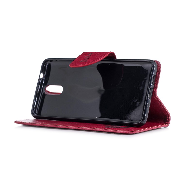 Imprinted Hello Panda Wallet Leather Stand Phone Cover for Nokia 3.1 - Rose-7