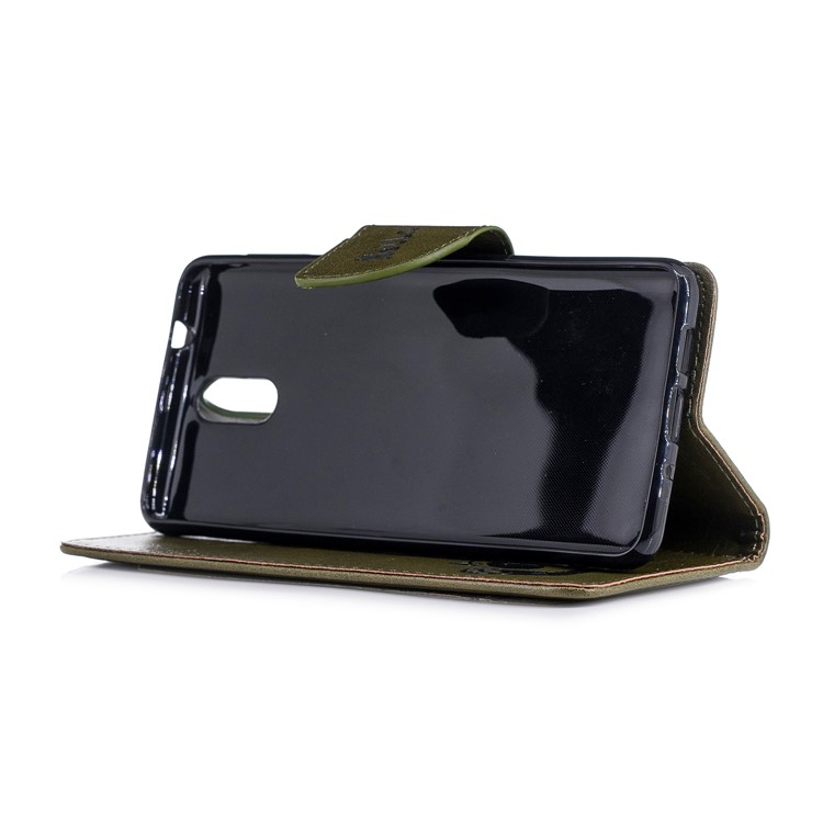 Imprinted Hello Panda Wallet Leather Mobile Phone Casing for Nokia 3.1 - Green-7