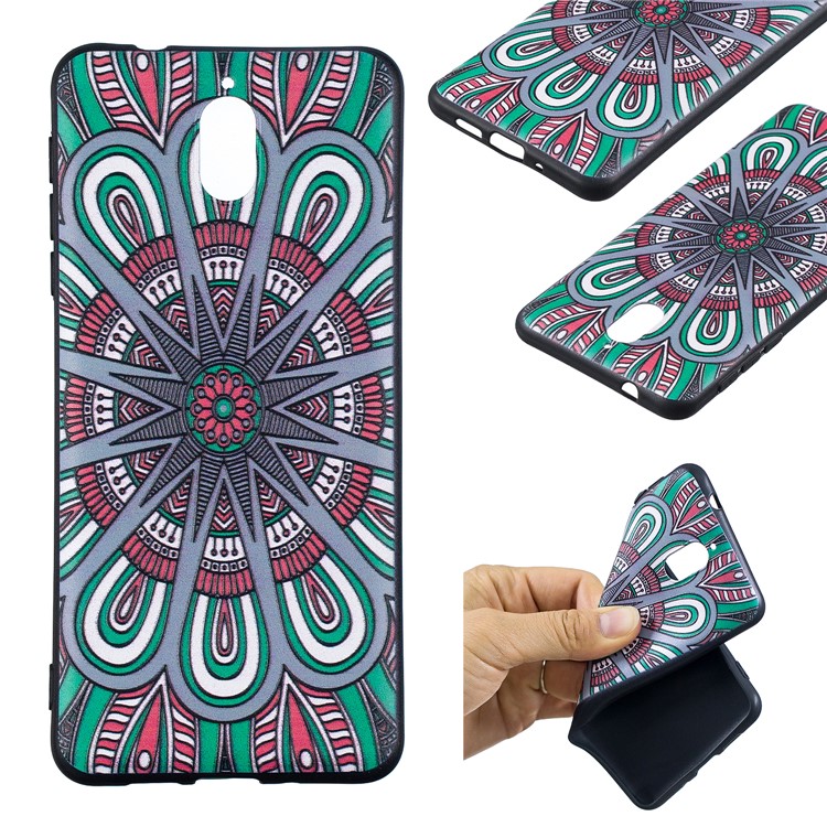 Pattern Printing Embossed TPU Case for Nokia 3.1 - Symmetric Pattern-1