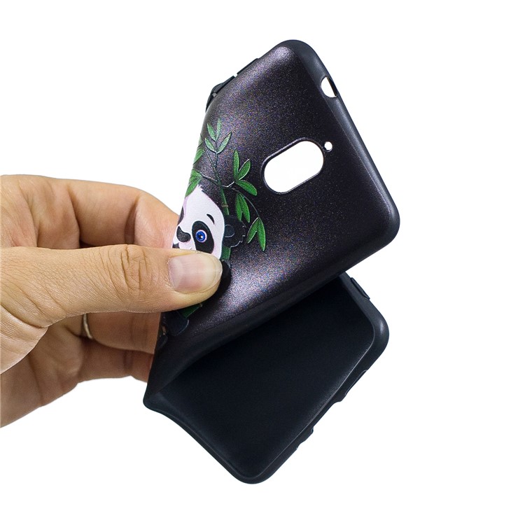 Pattern Printing Embossed TPU Back Case for Nokia 3.1 - Panda Pattern-7