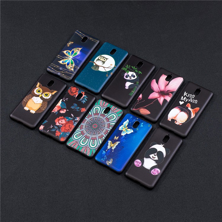 Pattern Printing Embossed TPU Back Case for Nokia 3.1 - Panda Pattern-8