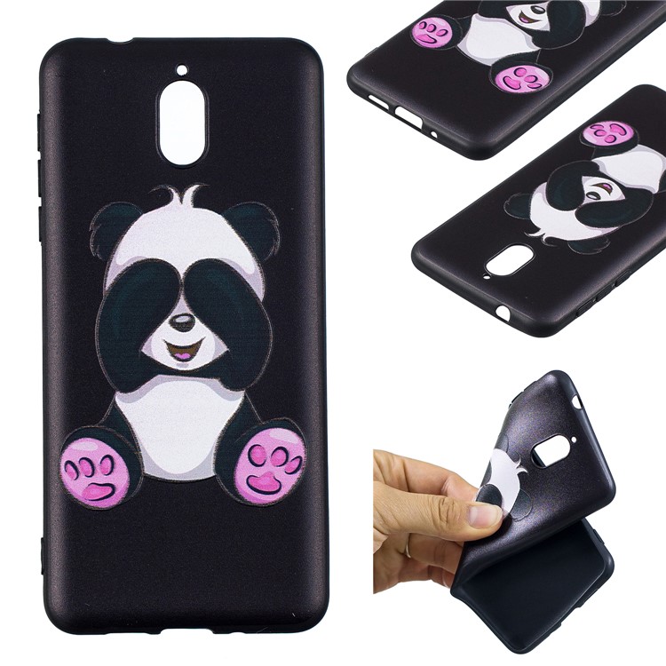 Pattern Printing Embossed TPU Shell Case for Nokia 3.1 - Cute Panda-1
