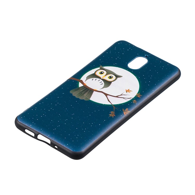 Pattern Printing Embossed TPU Cell Phone Case for Nokia 3.1 - Owl on the Branch-5