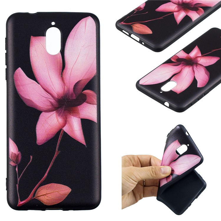 Pattern Printing Embossed TPU Case Shell for Nokia 3.1 - Flower Pattern-1