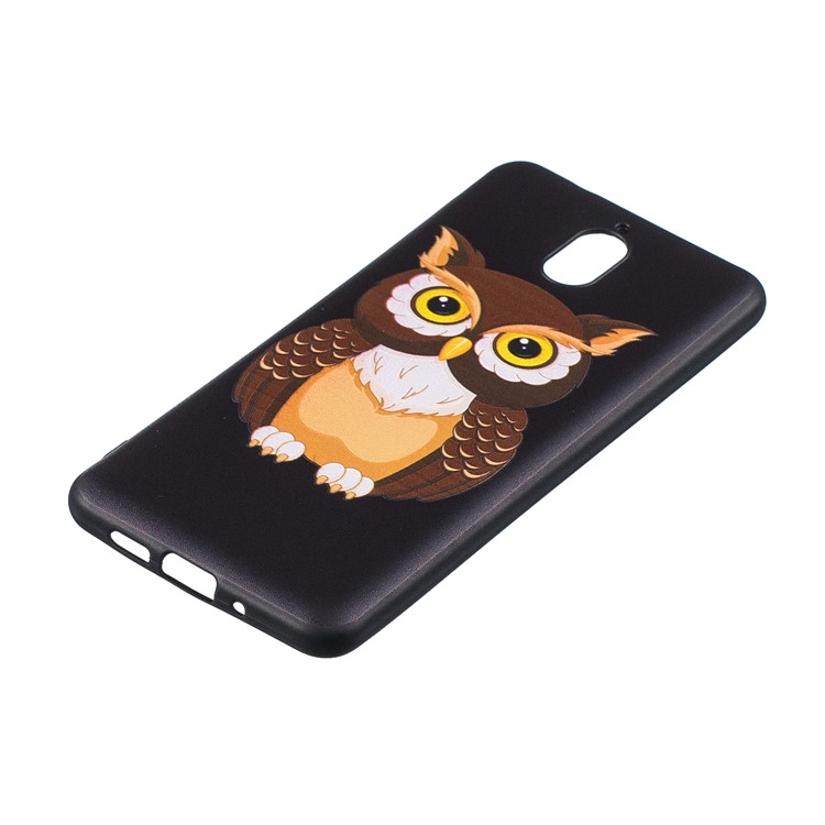 Pattern Printing Embossed TPU Phone Cover Case for Nokia 3.1 - Brown Owl-5