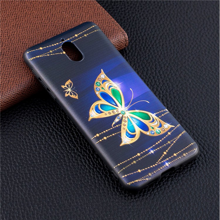 Pattern Printing Embossed TPU Protective Case for Nokia 3.1 - Colorized Butterfly-2