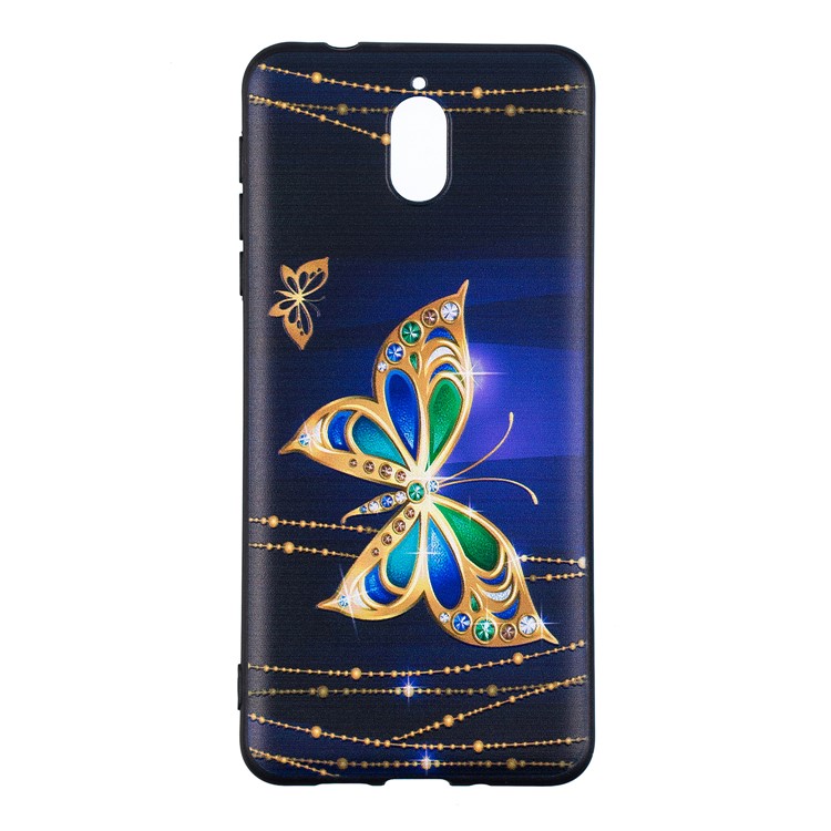 Pattern Printing Embossed TPU Protective Case for Nokia 3.1 - Colorized Butterfly-4