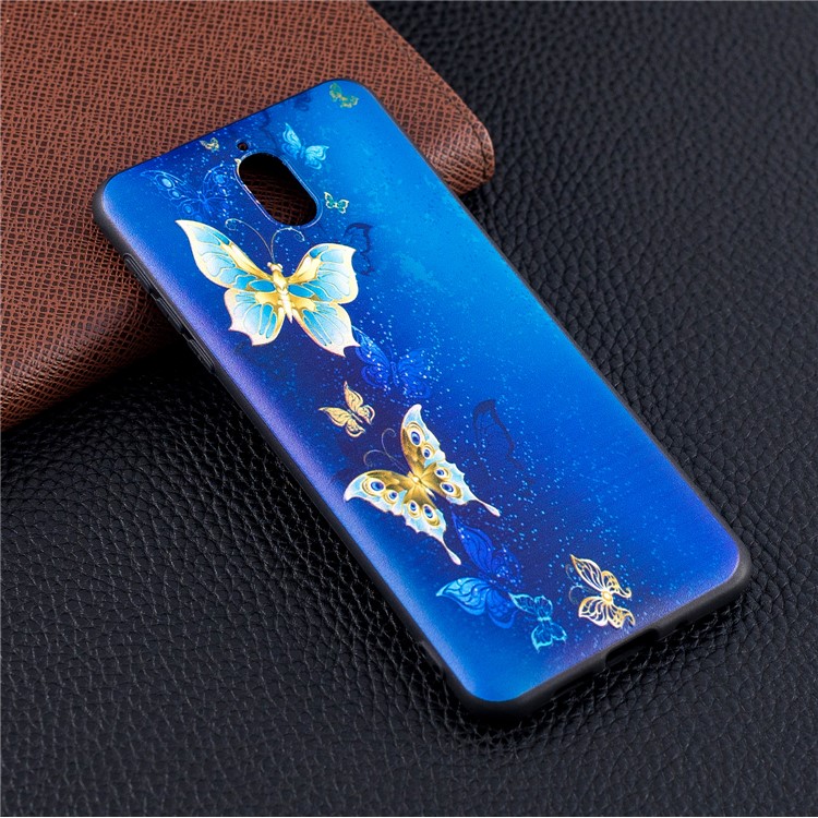 Pattern Printing Embossed TPU Mobile Phone Case for Nokia 3.1 - Butterfly Pattern-2