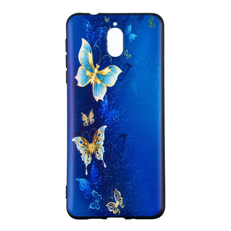 Pattern Printing Embossed TPU Mobile Phone Case for Nokia 3.1 - Butterfly Pattern-4