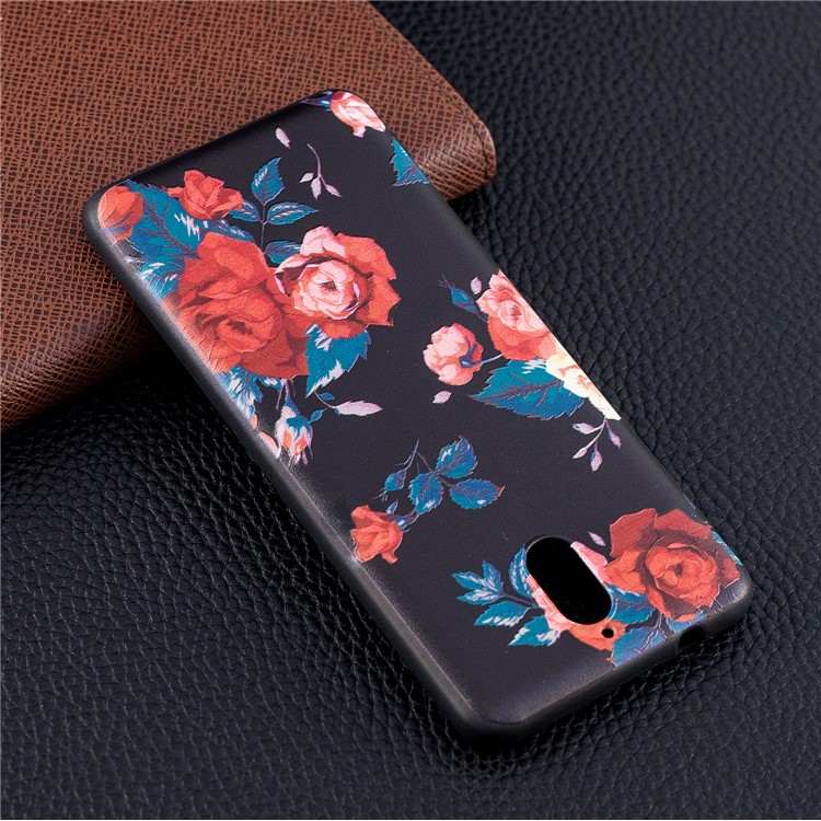 Pattern Printing Embossed Soft TPU Case for Nokia 3.1 - Vivid Flowers-3