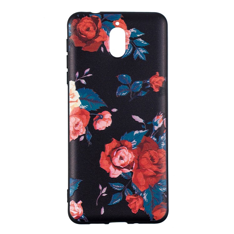 Pattern Printing Embossed Soft TPU Case for Nokia 3.1 - Vivid Flowers-4