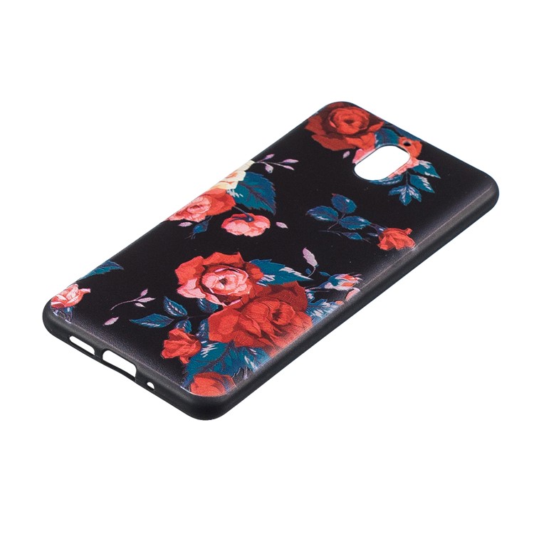 Pattern Printing Embossed Soft TPU Case for Nokia 3.1 - Vivid Flowers-5