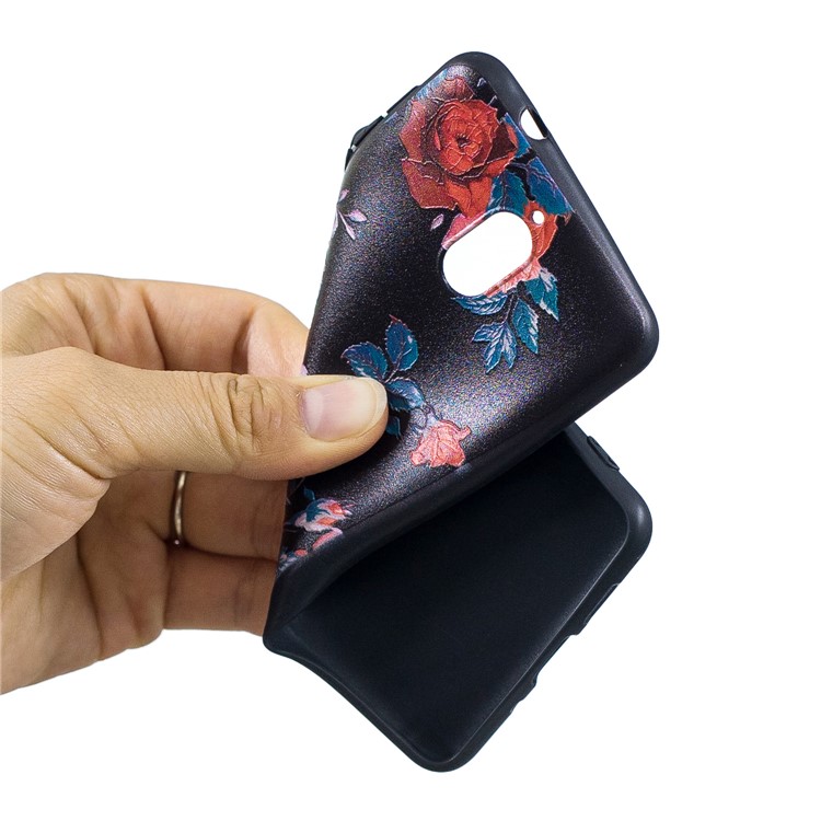 Pattern Printing Embossed Soft TPU Case for Nokia 3.1 - Vivid Flowers-7
