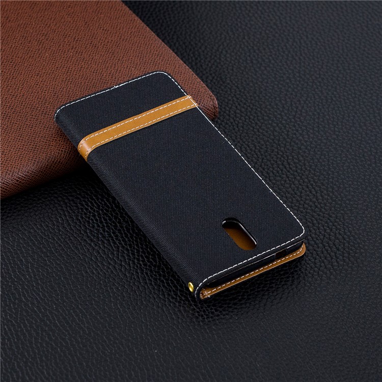 Assortiment De Jeans De Couleur Étui En Cuir De Support De Portefeuille Pour Nokia 3.1 - Noir-11