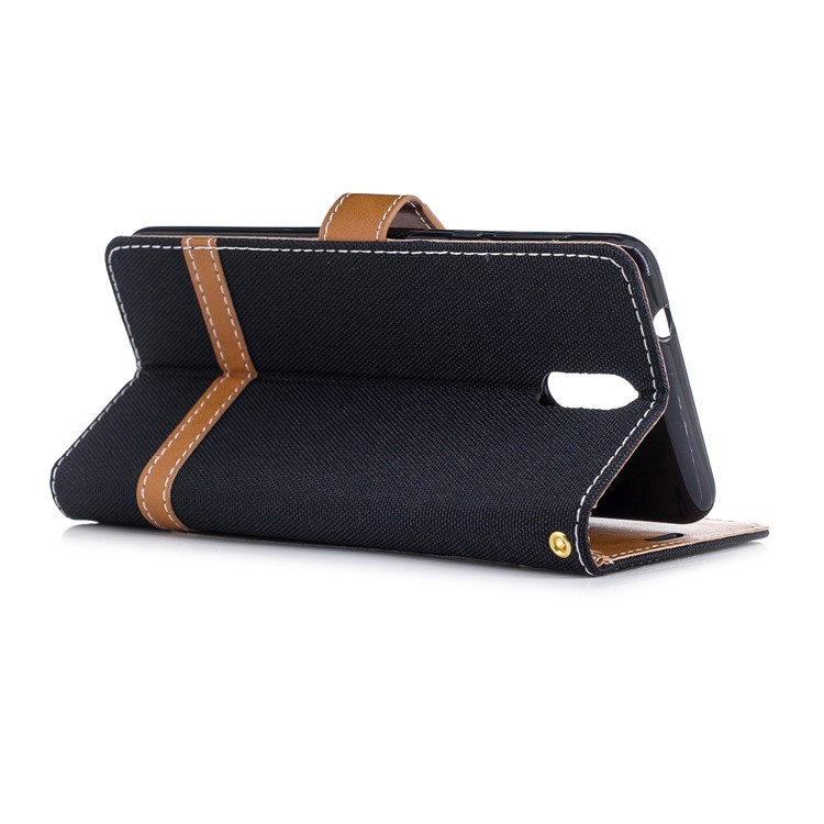 Assortiment De Jeans De Couleur Étui En Cuir De Support De Portefeuille Pour Nokia 3.1 - Noir-4