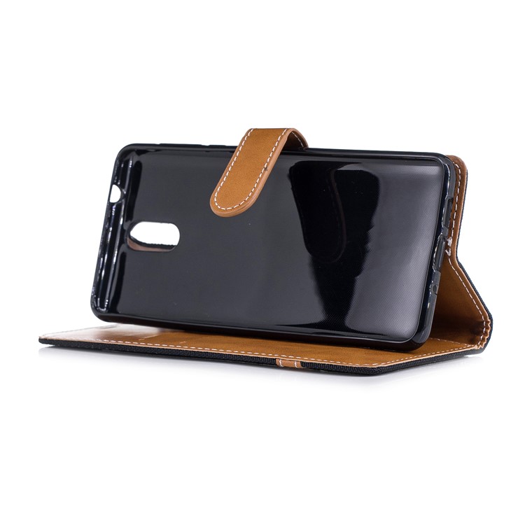 Assortiment De Jeans De Couleur Étui En Cuir De Support De Portefeuille Pour Nokia 3.1 - Noir-5