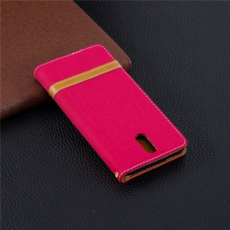 Assorted Color Jeans Cloth Leather Wallet Case for Nokia 3.1 - Red-10