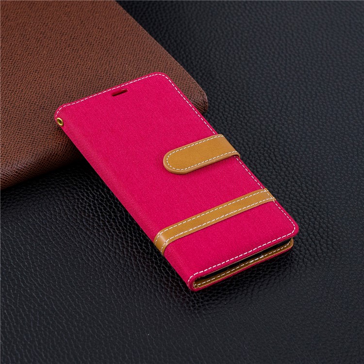 Assorted Color Jeans Cloth Leather Wallet Case for Nokia 3.1 - Red-9