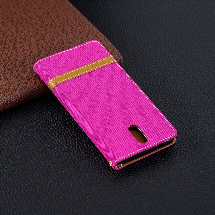 Assorted Color Jeans Cloth Leather Wallet Cover for Nokia 3.1 - Rose-10