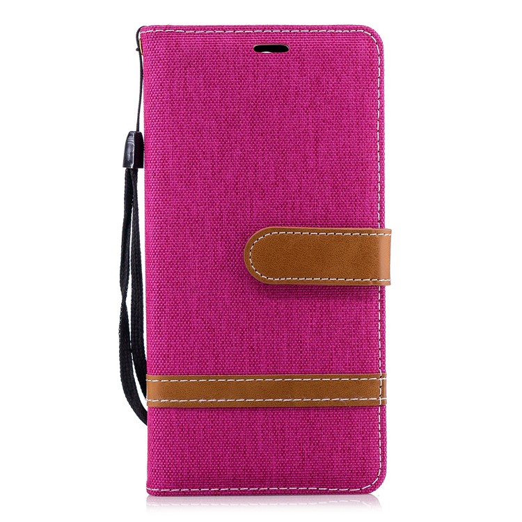 Assorted Color Jeans Cloth Leather Wallet Cover for Nokia 3.1 - Rose-2